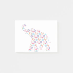 Elephant-with-Watercolor-flowers Pattern  Unique Post-it Notes
