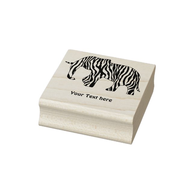 Elephant with Zebra Stripes (right) + your ideas Rubber Stamp (Stamp)