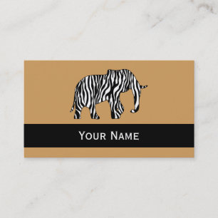 Elephant with Zebra Stripes + your ideas Business Card