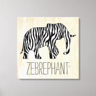 Elephant with Zebra Stripes + your ideas Canvas Print