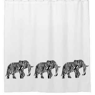 Elephant with Zebra Stripes + your ideas Shower Curtain