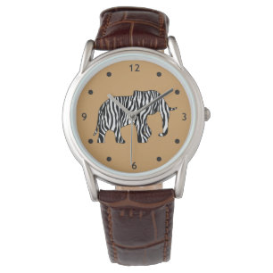 Elephant with Zebra Stripes + your ideas Watch
