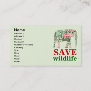 Elephant words cloud business card