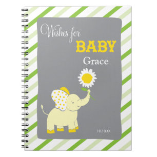 Elephant     Words of Advice Baby Shower Notepad Spiral Notebook