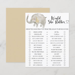 Elephant / Would She Rather Baby Shower Game