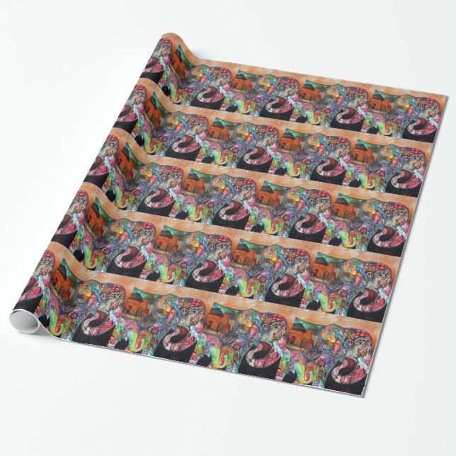 Elephant Wrapping Paper (Unrolled)