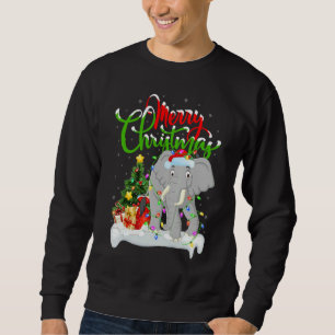 Elephant Xmas Decorations Santa Elephant Christm Sweatshirt