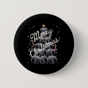 Elephant Xmas Tree Elephant Christmas Tree Marry C 6 Cm Round Badge