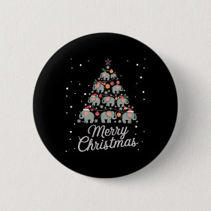 Elephant Xmas Tree Elephant Christmas Tree Marry C 6 Cm Round Badge
