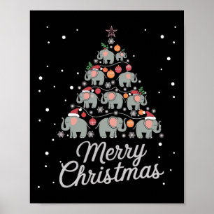 Elephant Xmas Tree Elephant Christmas Tree Marry C Poster