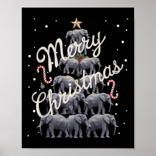 Elephant Xmas Tree Elephant Christmas Tree Marry C Poster