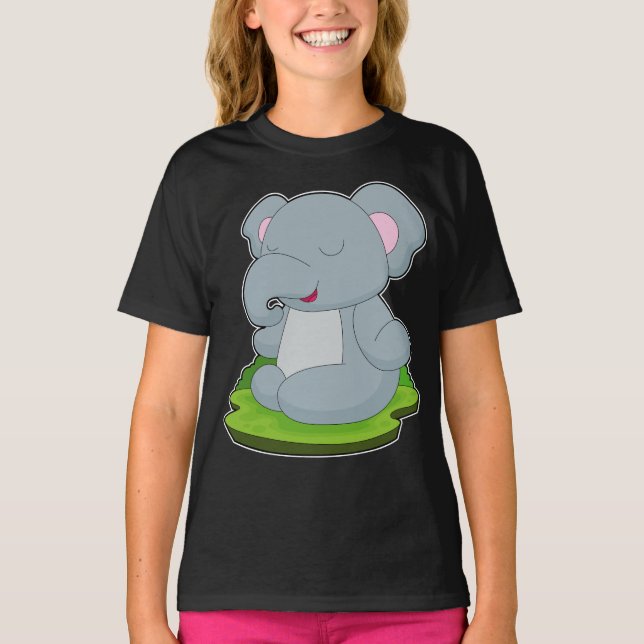 Elephant Yoga Fitness Meditation T-Shirt (Front)