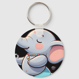 Elephant Yoga Humour Fitness Key Ring