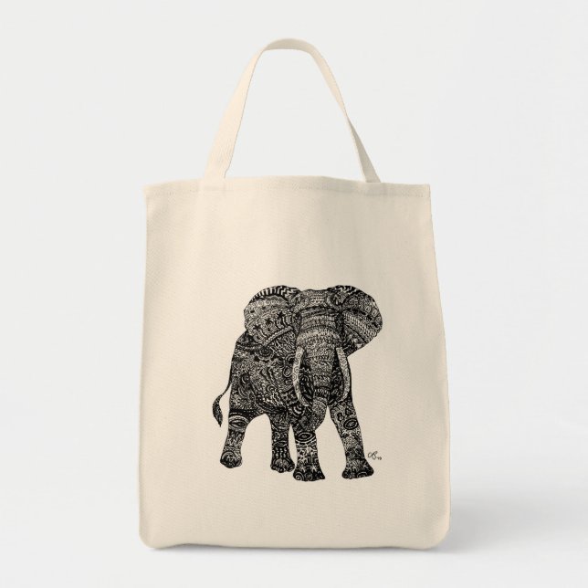 Elephantastic Grocery Tote Bag (Front)