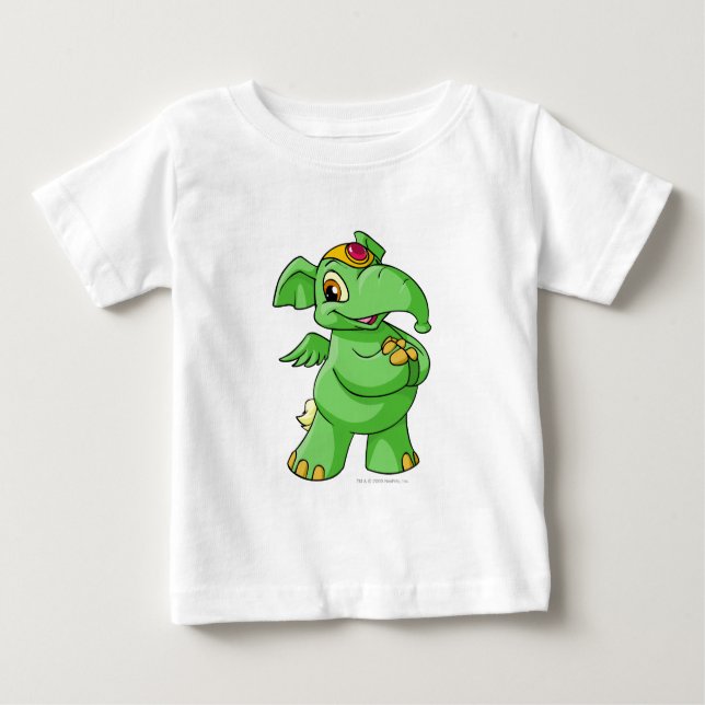 Elephante Green Baby T-Shirt (Front)