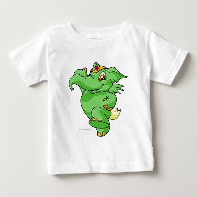 Elephante Green Baby T-Shirt (Front)