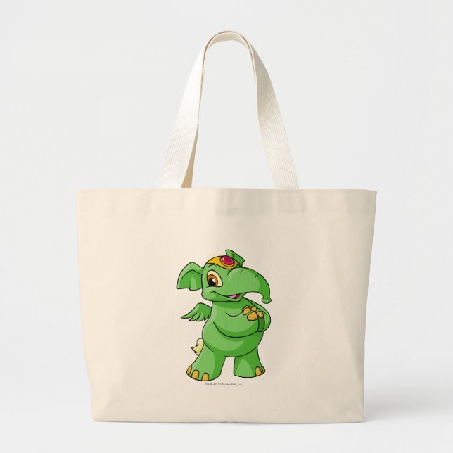 Elephante Green Large Tote Bag (Front)