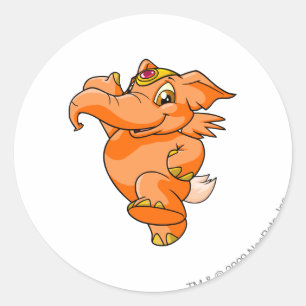 Elephante Orange Classic Round Sticker