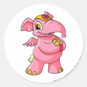 Elephante Pink Classic Round Sticker