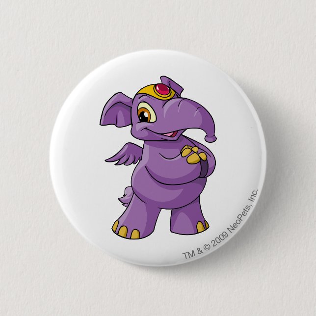 Elephante Purple 6 Cm Round Badge (Front)