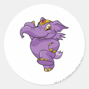 Elephante Purple Classic Round Sticker