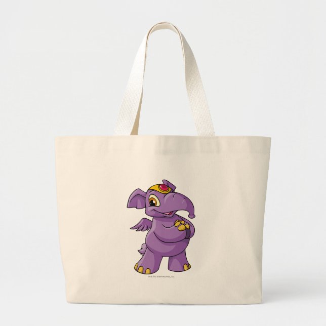 Elephante Purple Large Tote Bag (Front)