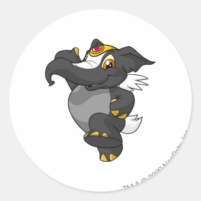 Elephante Skunk Classic Round Sticker (Front)