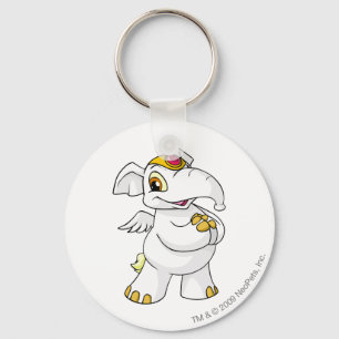 Elephante White Key Ring