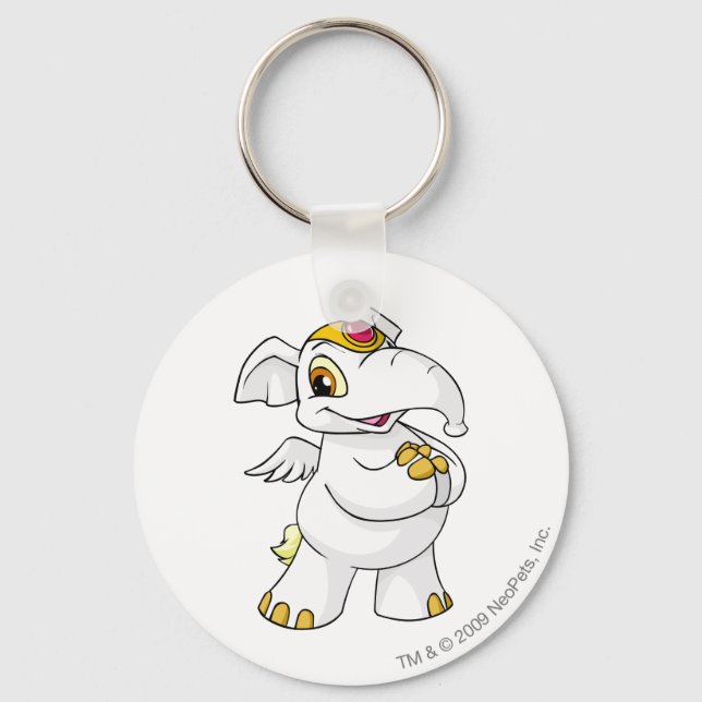 Elephante White Key Ring (Front)