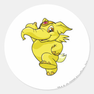 Elephante Yellow Classic Round Sticker