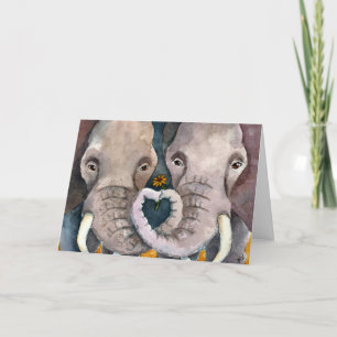 Elephants, African Animals, Anniversary card