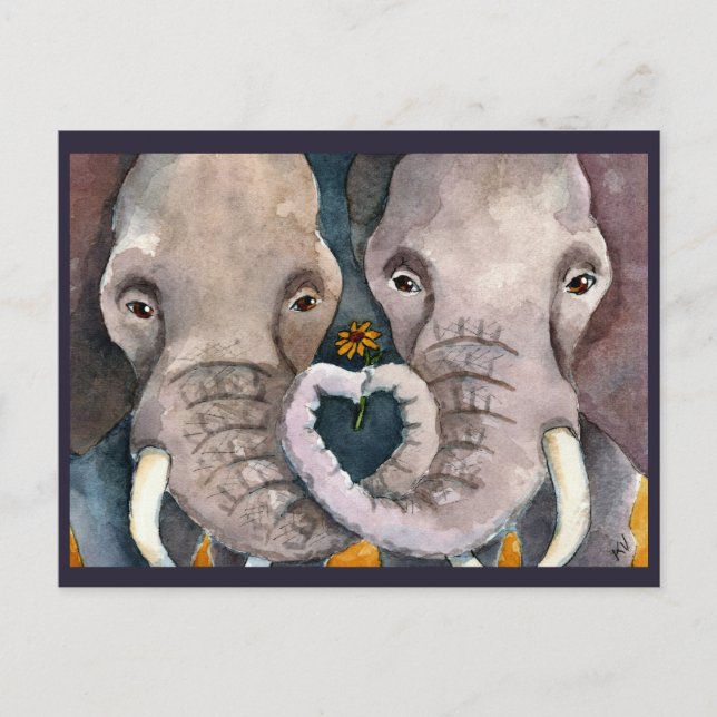 Elephants, African animals postcard (Front)