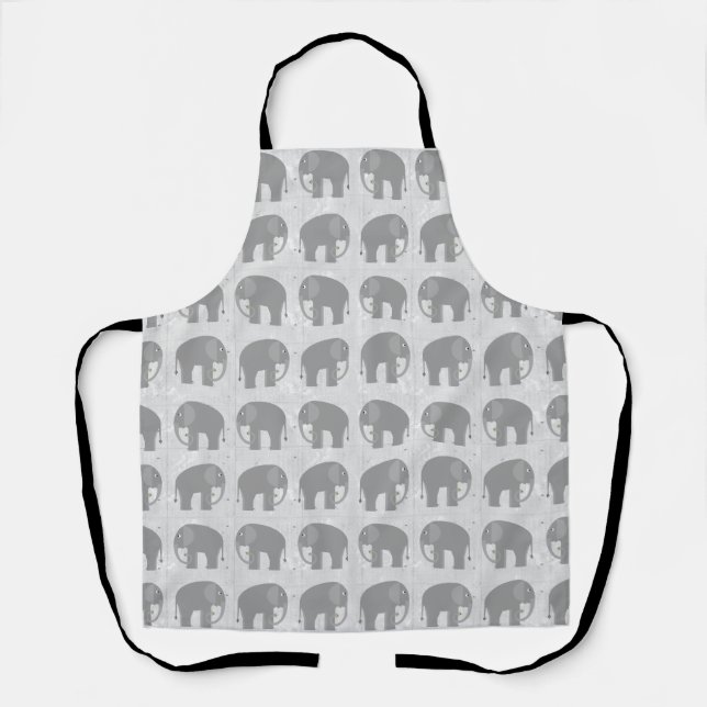 Elephants Allover Print Apron (Front)