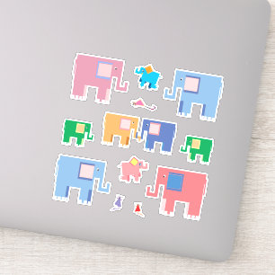 Elephants and mice cute animal art