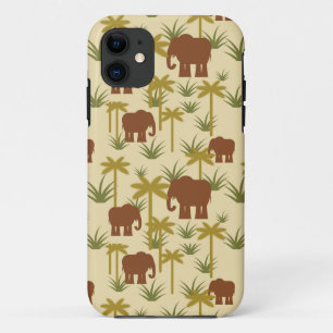 Elephants And Palms In Camouflage iPhone 11 Case