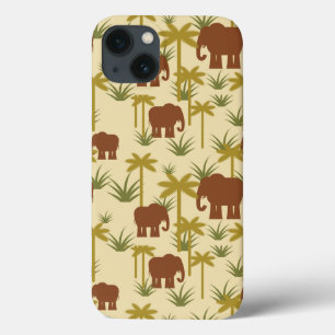 Elephants And Palms In Camouflage iPhone 13 Case