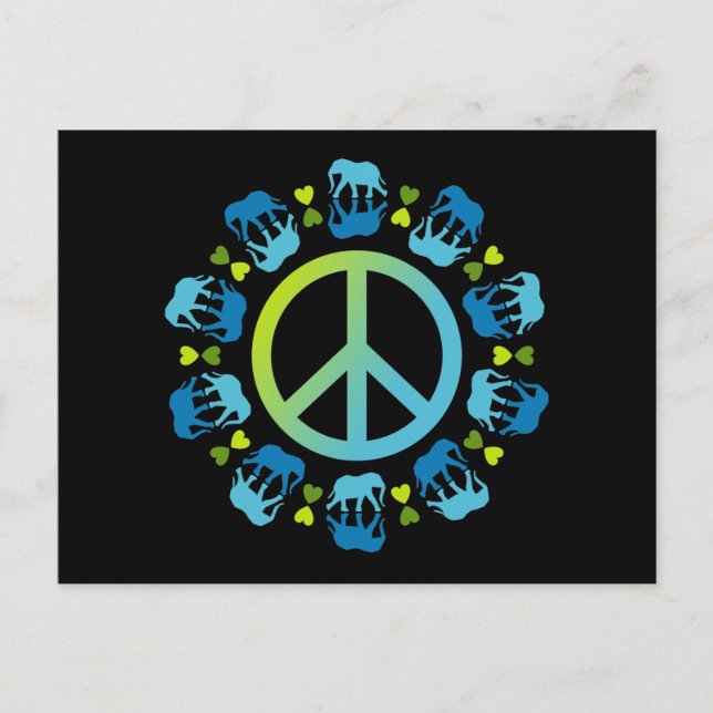 Elephants and Peace Postcard (Front)