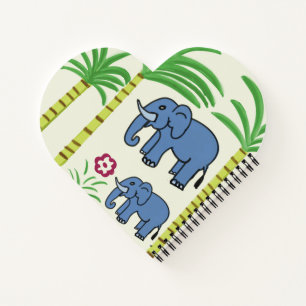 elephants and sugarcane print notebook