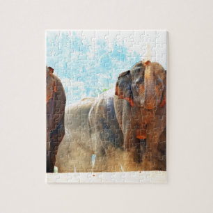 Elephants Animals Safari Destiny Peace Love Jigsaw Puzzle