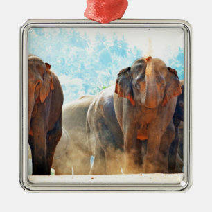 Elephants Animals Safari Destiny Peace Love Metal Tree Decoration