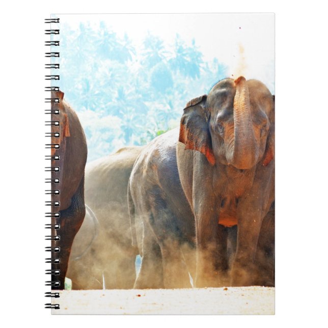 Elephants Animals Safari Destiny Peace Love Notebook (Front)