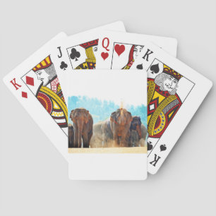 Elephants Animals Safari Destiny Peace Love Playing Cards