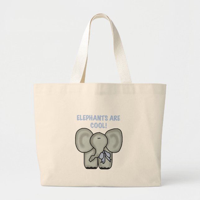 Elephants Are Cool Large Tote Bag (Front)