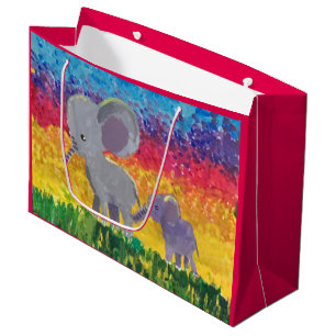Elephants Art By Kids Large Gift Bag
