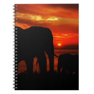 Elephants at Sunset Notebook