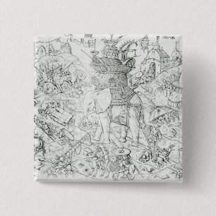 Elephants at War 15 Cm Square Badge