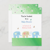 Elephants Baby Shower Invitation (Front/Back)