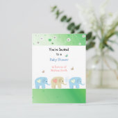 Elephants Baby Shower Invitation (Standing Front)