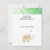 Elephants Baby Shower Invitation (Back)