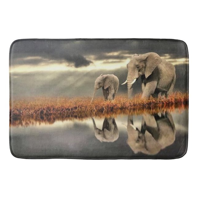 Elephants Bath Mat (Front)